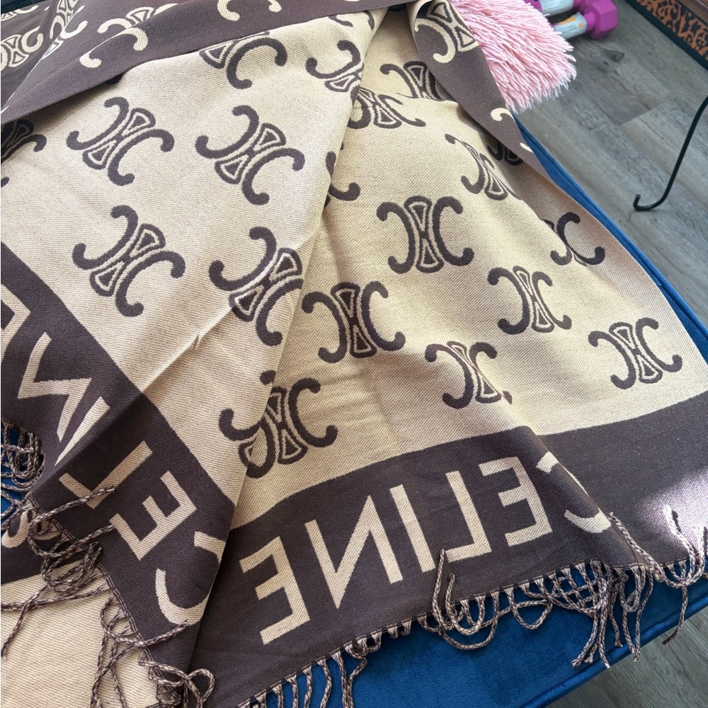 Celine Brown and Cream scarves